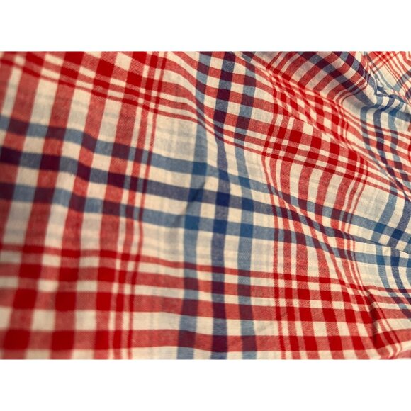 cat & jack red white and blue plaid button down collared shirt - Picture 4 of 5
